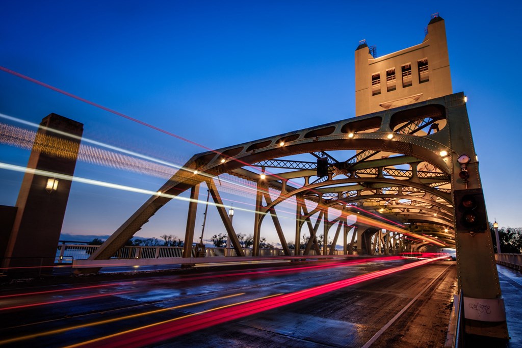 a long exposure photo of a bridge at night at Luella, Sacramento, CA, 95811