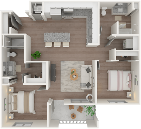 2 Bedroom Floor Plan at Cottonwood Ranch, Casa Grande