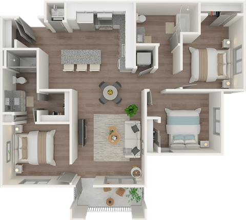 3 Bedroom Floor Plan at Cottonwood Ranch, Arizona