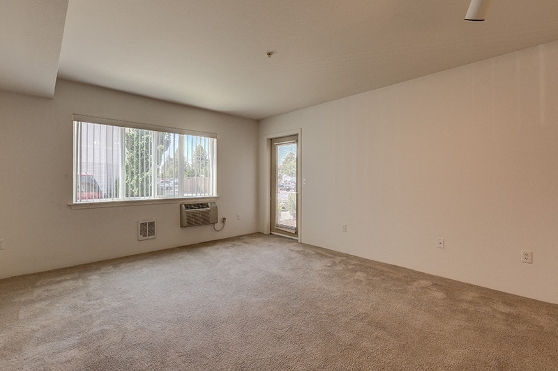 Living Room and Patio Door | Falls Creek Apartments in Couer D'Alene, ID 83815