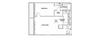 One bedroom floor plan