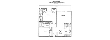 Fayette arms 2x2 Floorplan 962 sqft