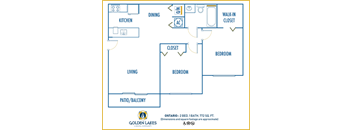 Two bedroom floor plan 