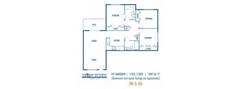 Three bedroom floor plan Grove Pointe Apartments Ruskin Florida