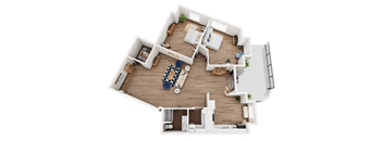 2 Bed 1 Bath Floor Plan at Fairview Village Homes, Fairview, 97024