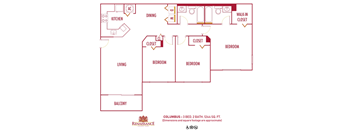a floor plan of a two bedroom apartment