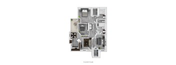 Flux Floor Plan at Spin Apartments, Las Vegas, NV, 89110