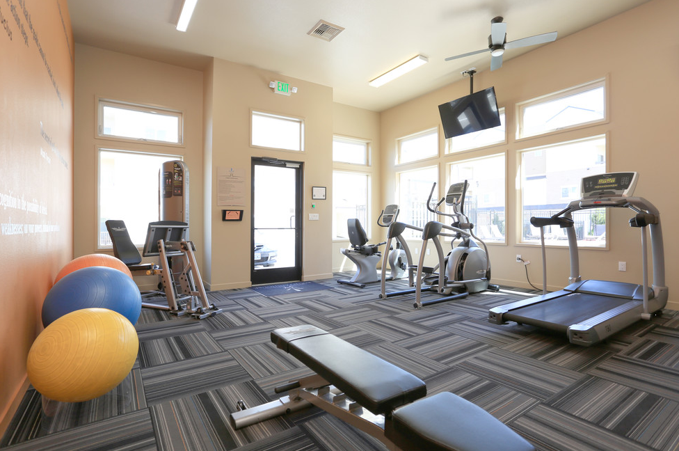Gym with fitness equipment