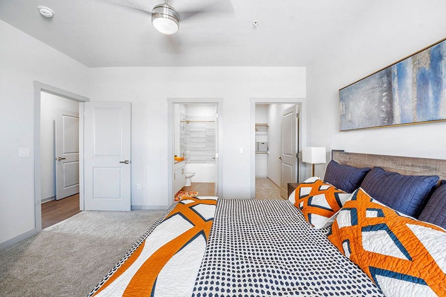 Bedroom with closet and bathrom