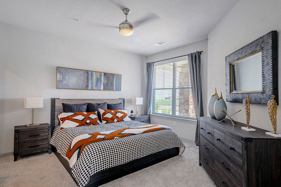 Bedroom with large window