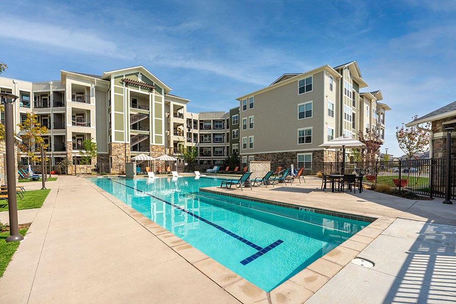 Large pool with lounge chairs