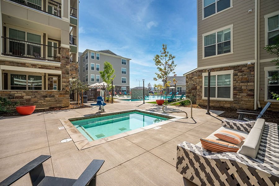 Spa area with pool furniture 
