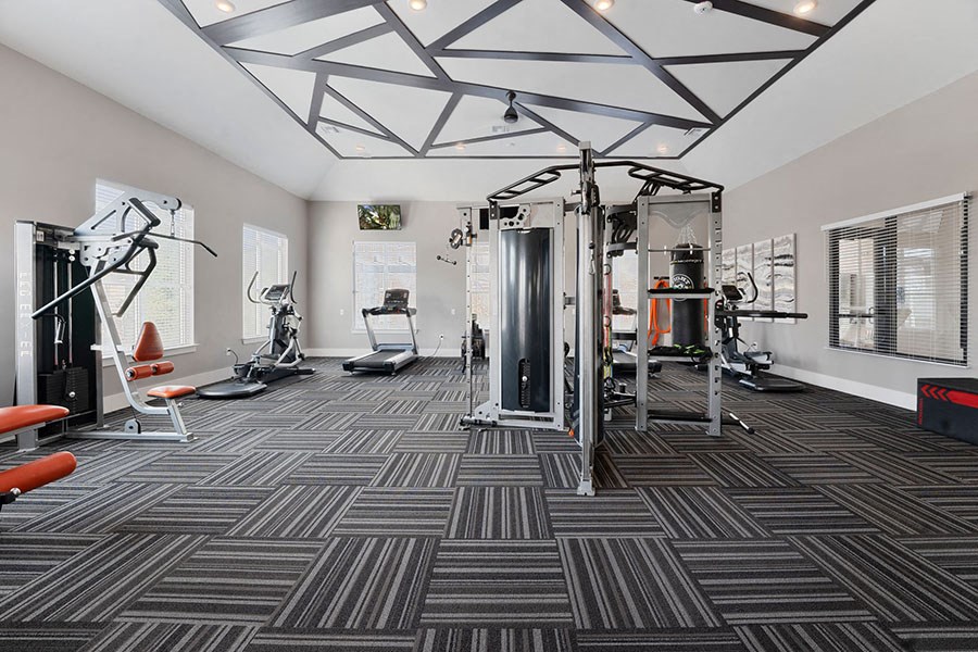 Fitness room with cardio and strength equipment 