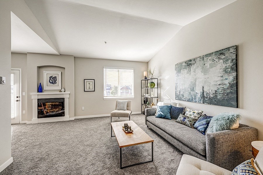 Living room with window at BELLA SONOMA, Fife, WA 98424