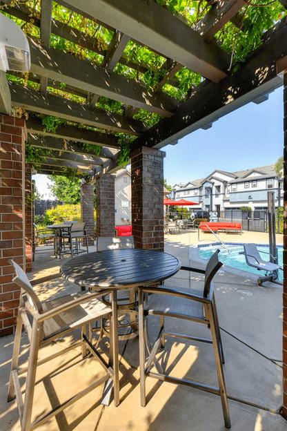 Covered pool side seating | The Terraces at Stanford Ranch in Rocklin, CA 95677