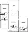 Three bedroom floor plan l Woodlands of Plano Apartments in Texas