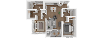 a floor plan of a house with a bedroom and a living room
