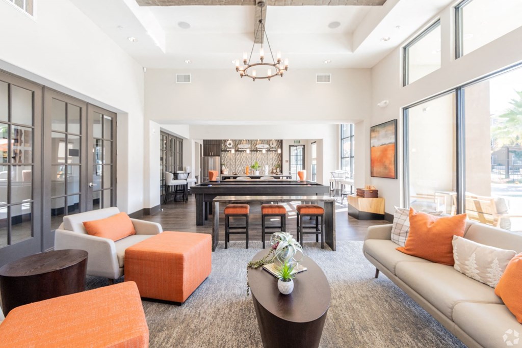 Leasing office with seating