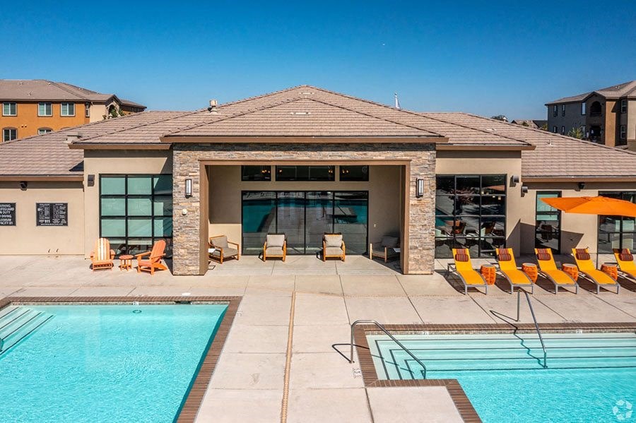 Pool with lounge chairs