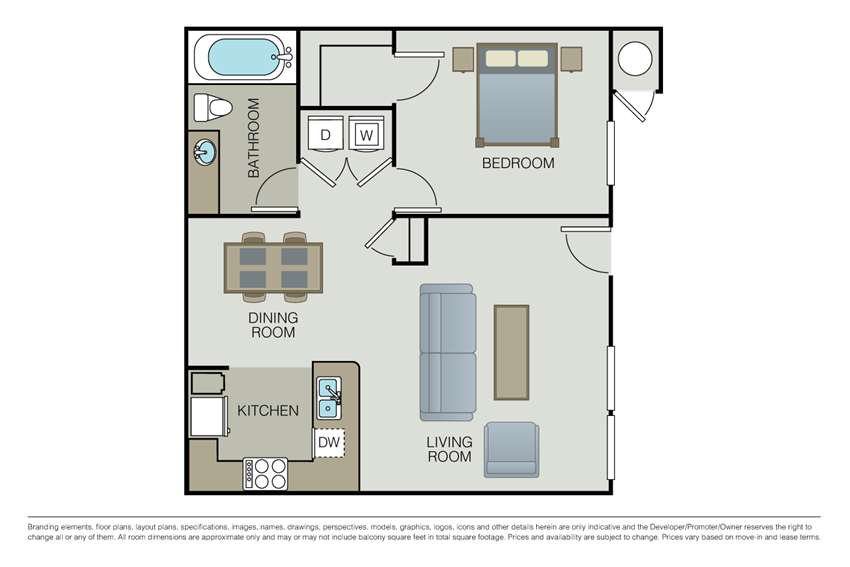 One bedroom floor plan l Simi Valley, CA Apartments For Rent