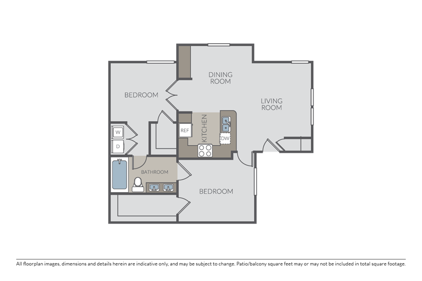 Two bedroom floor plan l Simi Valley, CA Apartments For Rent