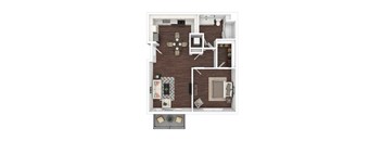 The Retreat Humboldt One bedroom floor plan