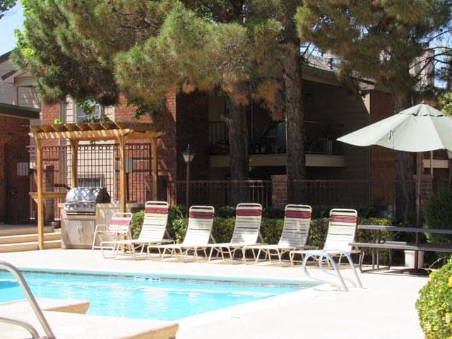 Pool with lounge chairs