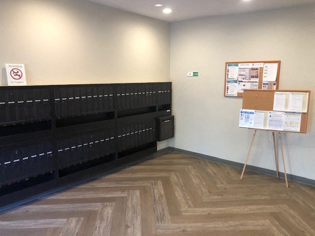 Mail room at MIRACLE TERRACE Apartments, Anaheim, CA 92804