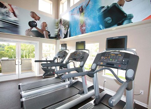 Gym with fitness equipment 