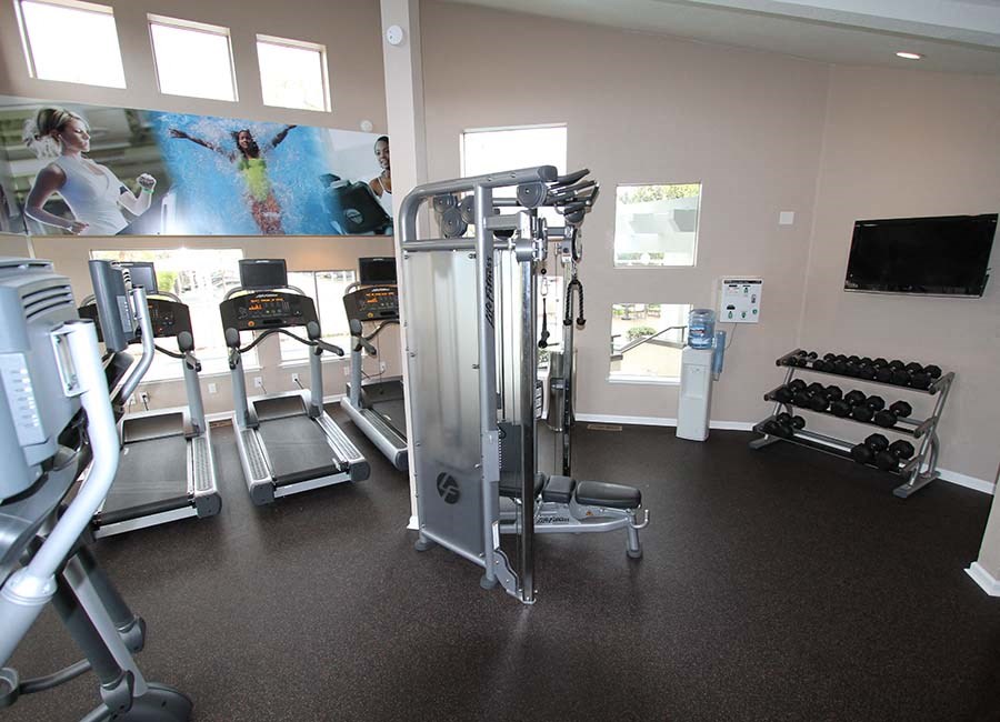 gym with fitness equipment 