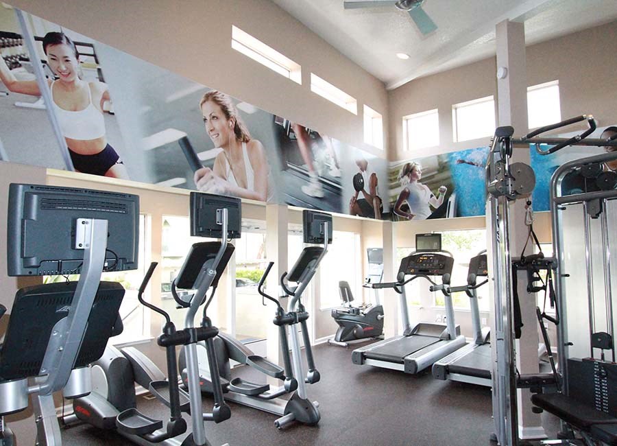 Gym with fitness equipment 