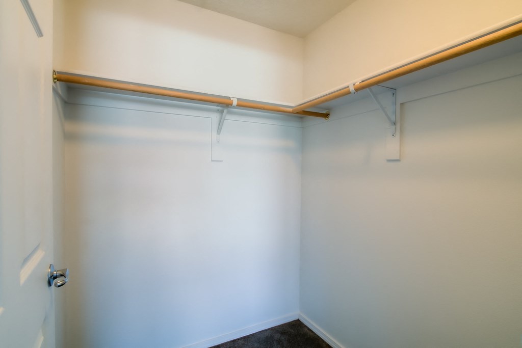 a walk in closet in a 555 waverly unit