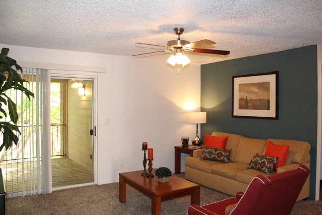 living room with patio