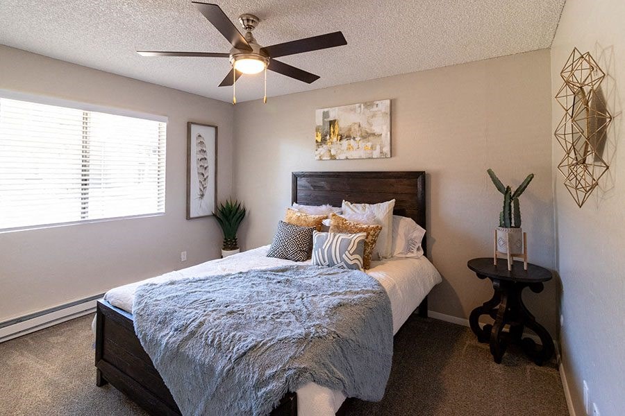 Bedroom with wood floor
