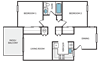 Indigo Apartments 2 bedroom 1 bath Maple 2D floor plan