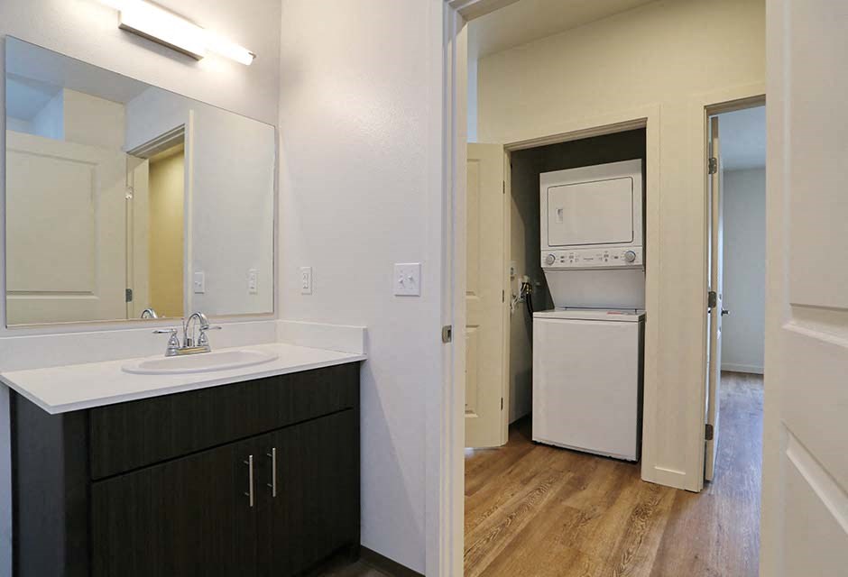 Bathroom and washer and dryer 