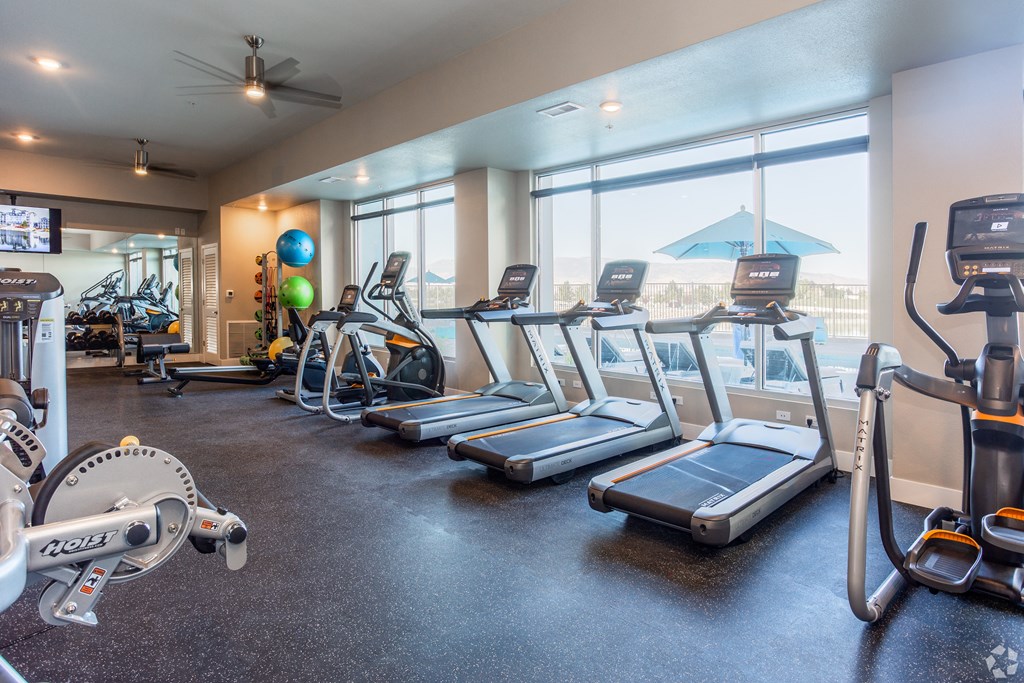 Dog-Friendly Apartments in Sparks, NV - Waterfront at the Marina - 24-hour Fitness Center with Treadmills and Workout Equipment