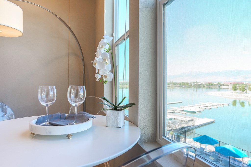 Sparks NV Apartments for Rent - Waterfront at the Marina Dining Area with Outdoor Waterfront Views