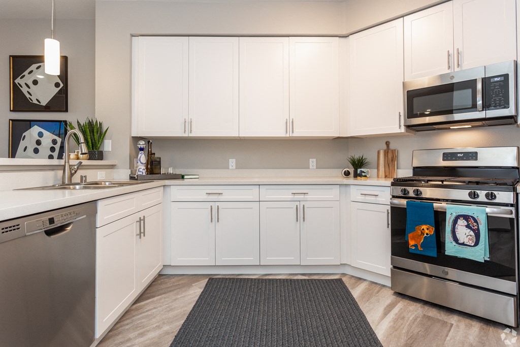Sparks NV Apartments for Rent - Large Kitchen with Modern Interiors Also Featuring Convenient Amenities Such As Stove, Microwave, and Dishwasher