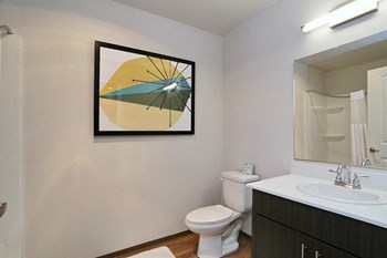 Interior of bathroom with view of sink and toilet - Photo Gallery 28