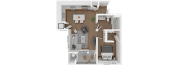 a floor plan of a house with a bedroom and a living room