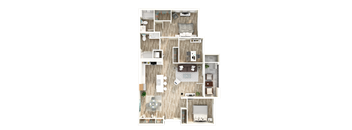 three bedroom floor plan 