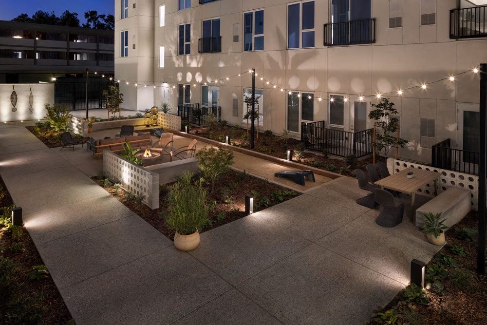 Lit Courtyard