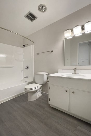 Bathroom sink, toilet, and shower - Photo Gallery 2