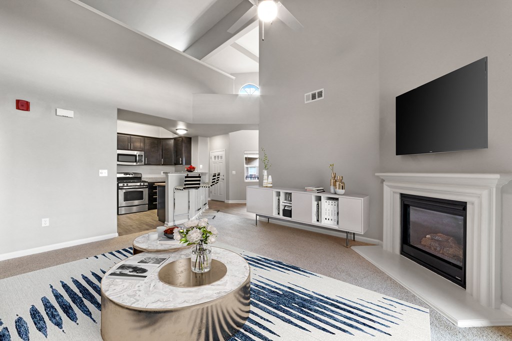 Living room kitchen view