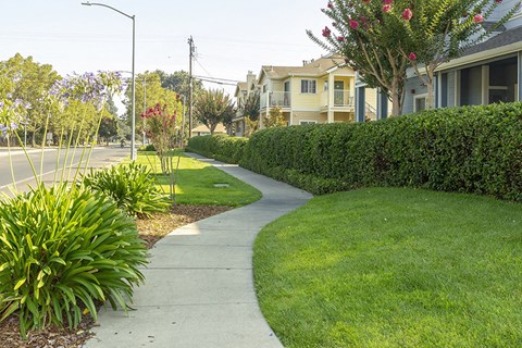 Garden Walkway at LINCOLN GARDENS APARTMENTS, Napa, 94559