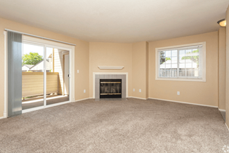 Living room with fireplace