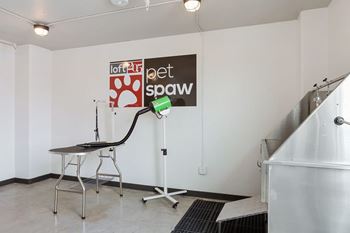 A room with a sign at LOFT 205 Apartments, Reno