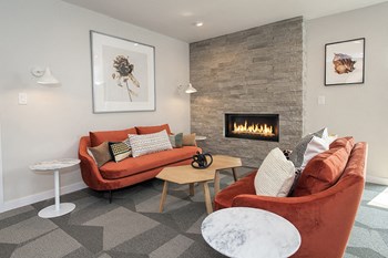 Clubhouse Lounge with Fireplace | Camden Parc