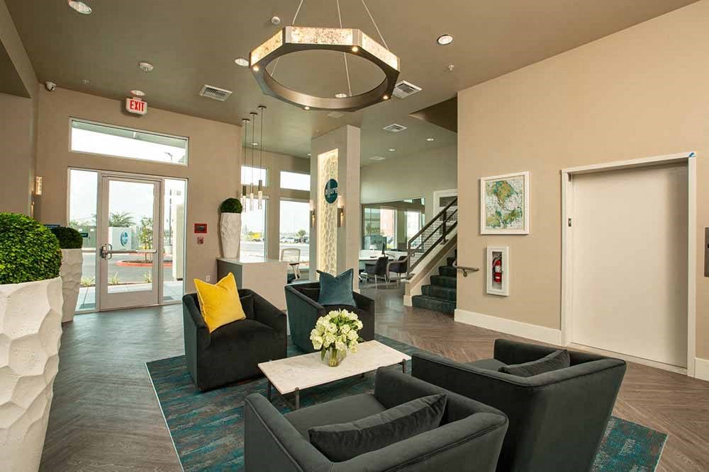 Lobby area with seating at ALLURE AT 2920, Modesto